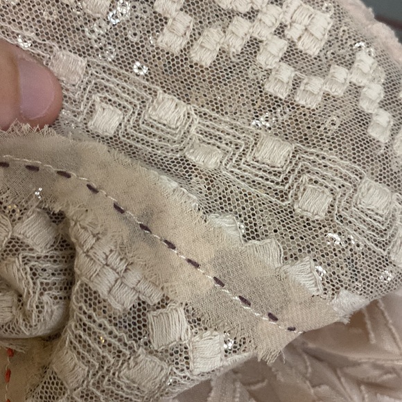 NWOT Anthropologie One September Dusty Pink Lace Embroidered Swing Dress Small s - Picture 5 of 5